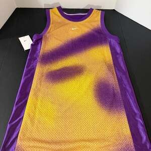 Nike Kids Reversible Mesh Basketball Jersey Purple and Yellow Lakers Colorway FD